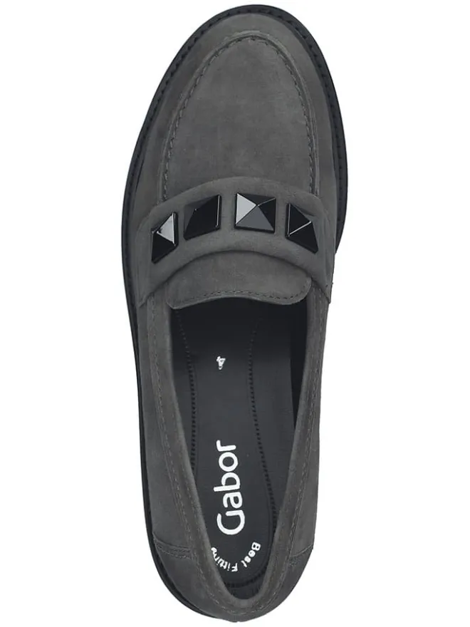 Leder-Mokassins in Grau>Gabor Discount