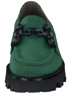 Paul Green Halbschuhe^Leder-Mokassins in Grün/ Schwarz