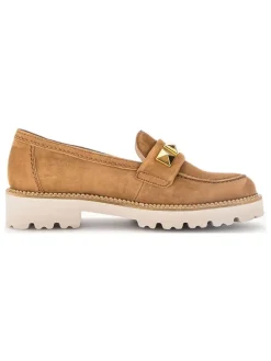 Leder-Mokassins in Hellbraun><noscript><img width=
