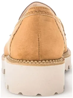 Leder-Mokassins in Hellbraun><noscript><img width=