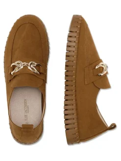 Leder-Mokassins in Hellbraun><noscript><img width=