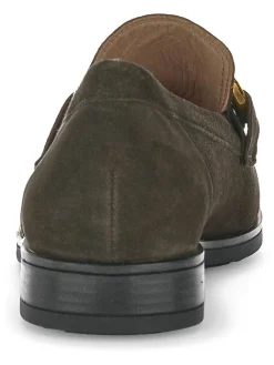 Leder-Mokassins in Khaki><noscript><img width=