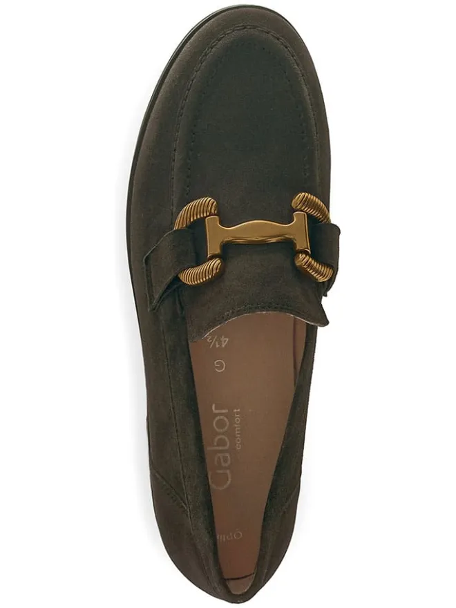 Leder-Mokassins in Khaki>Gabor Sale