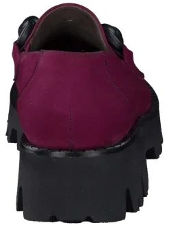 Leder-Mokassins in Lila/ Schwarz><noscript><img width=