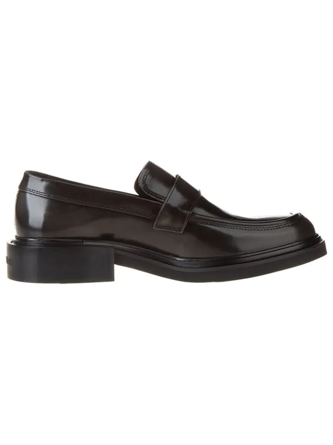 Calvin Klein Halbschuhe^Leder-Mokassins in Schwarz