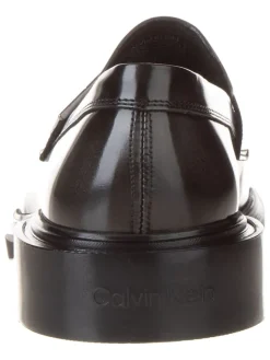 Calvin Klein Halbschuhe^Leder-Mokassins in Schwarz