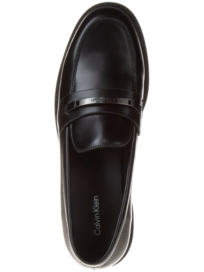 Calvin Klein Halbschuhe^Leder-Mokassins in Schwarz