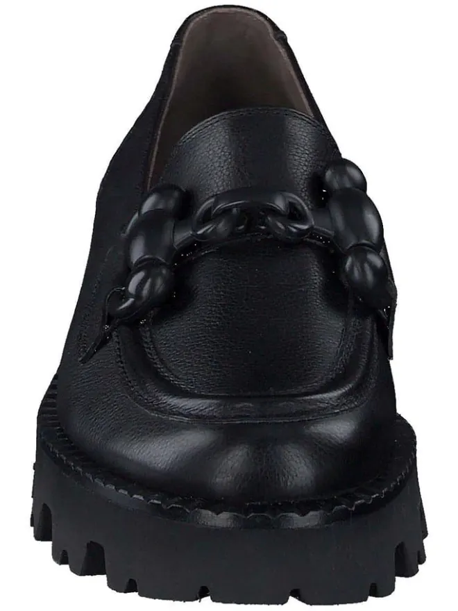 Paul Green Halbschuhe^Leder-Mokassins in Schwarz