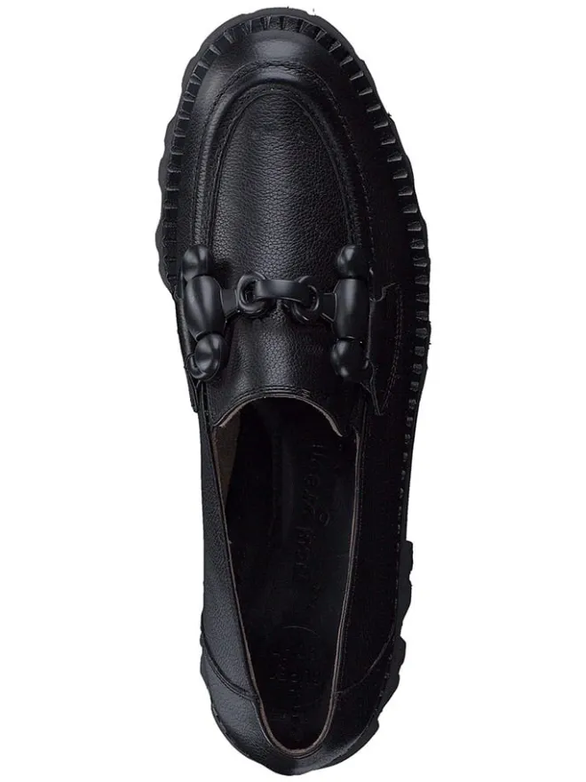 Paul Green Halbschuhe^Leder-Mokassins in Schwarz