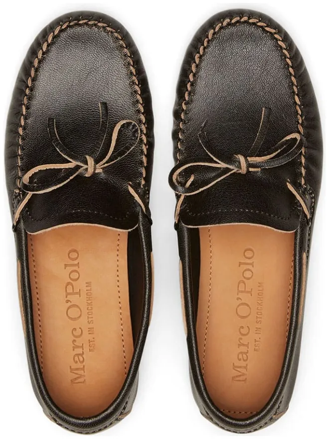 Leder-Mokassins in Schwarz>Marc O'Polo Shoes Discount