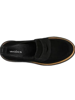 Leder-Mokassins in Schwarz><noscript><img width=