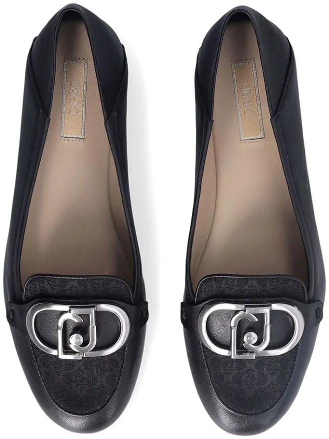 Liu Jo Halbschuhe^Leder-Mokassins in Schwarz