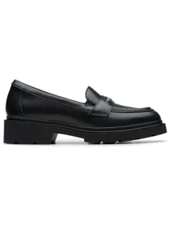 Clarks Halbschuhe^Leder-Mokassins in Schwarz