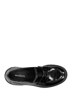 Wojas Halbschuhe^Leder-Mokassins in Schwarz