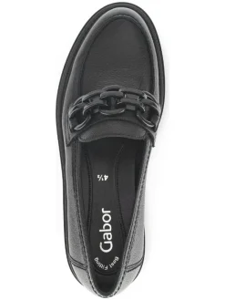Gabor Halbschuhe^Leder-Mokassins in Schwarz
