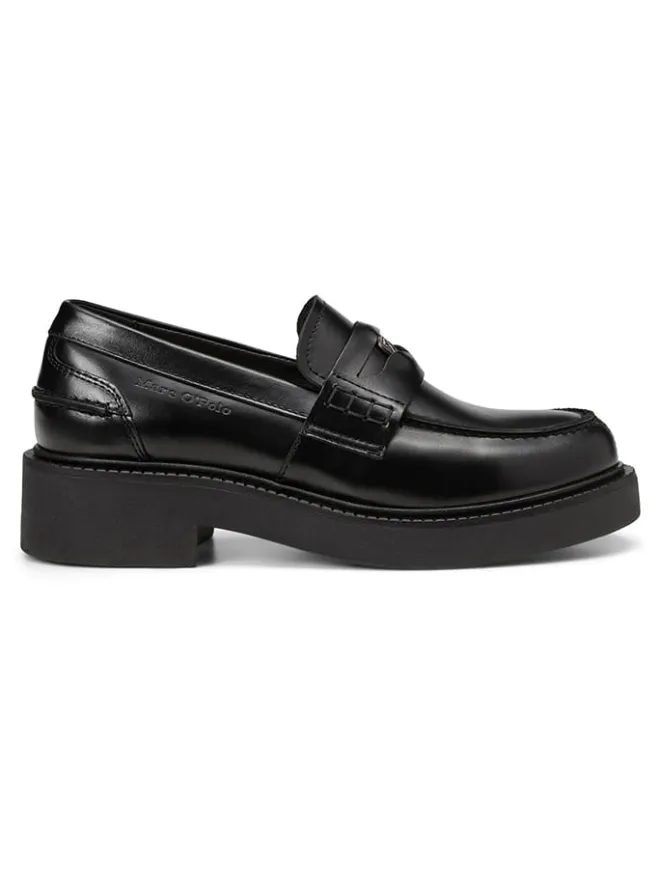 Marc O'Polo Shoes Halbschuhe^Leder-Mokassins in Schwarz