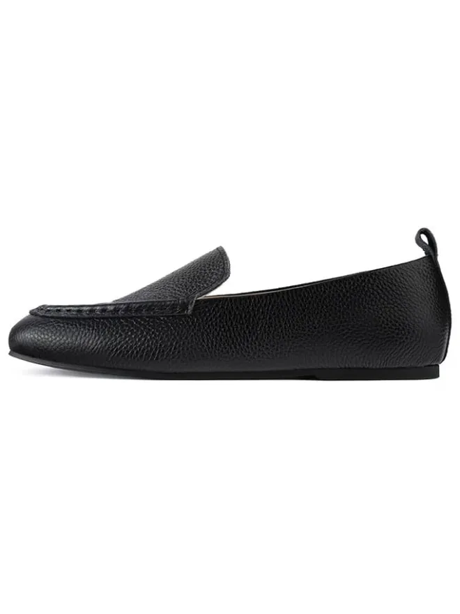 Leder-Mokassins in Schwarz>loft37 Discount