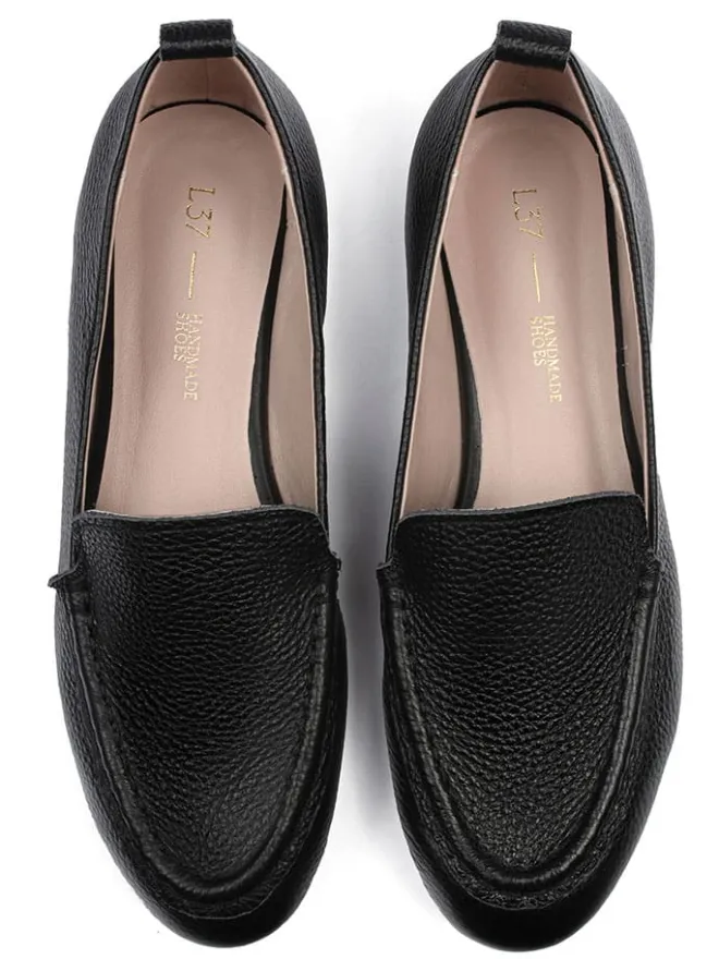 Leder-Mokassins in Schwarz>loft37 Discount