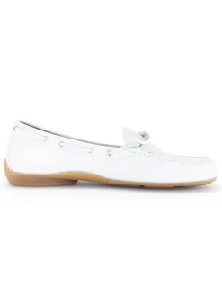 Gabor Halbschuhe^Leder-Mokassins in Weiß