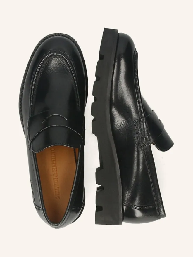 MELVIN & HAMILTON Halbschuhe^Leder-Mokassins "Jade 6" in Schwarz