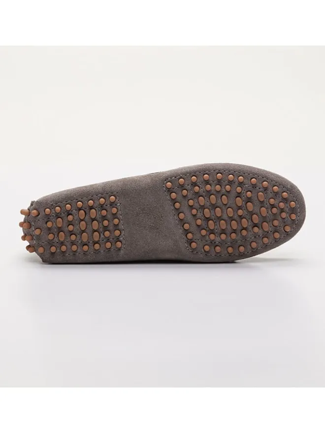Leder-Mokassins "Newton" in Grau>CHARLES & SMITH New