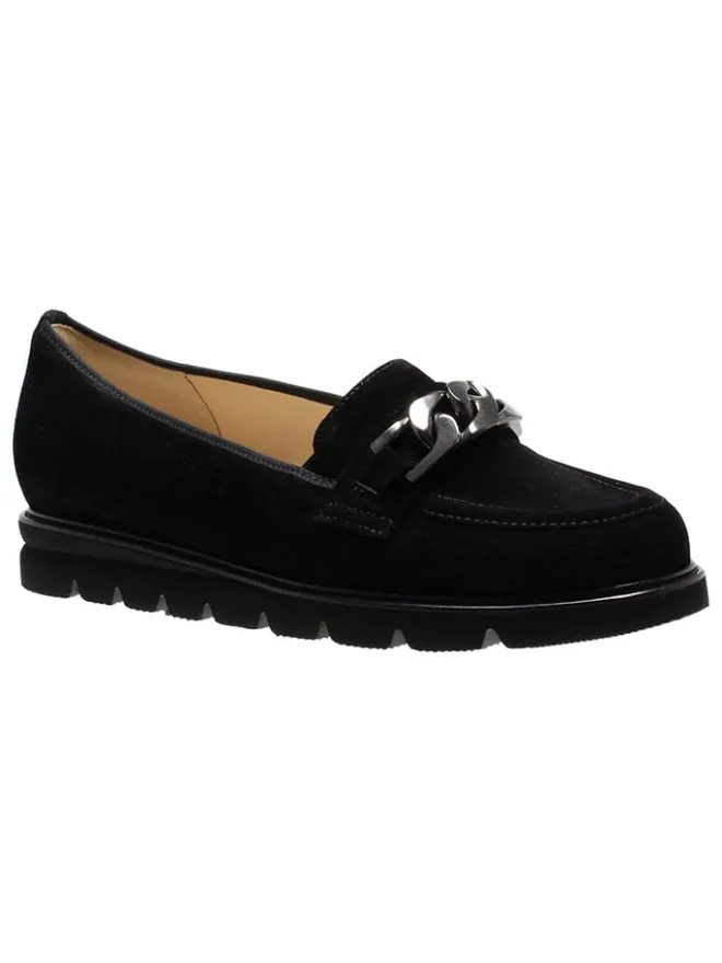 Leder-Mokassins "Pisa" in Schwarz>HASSIA Clearance