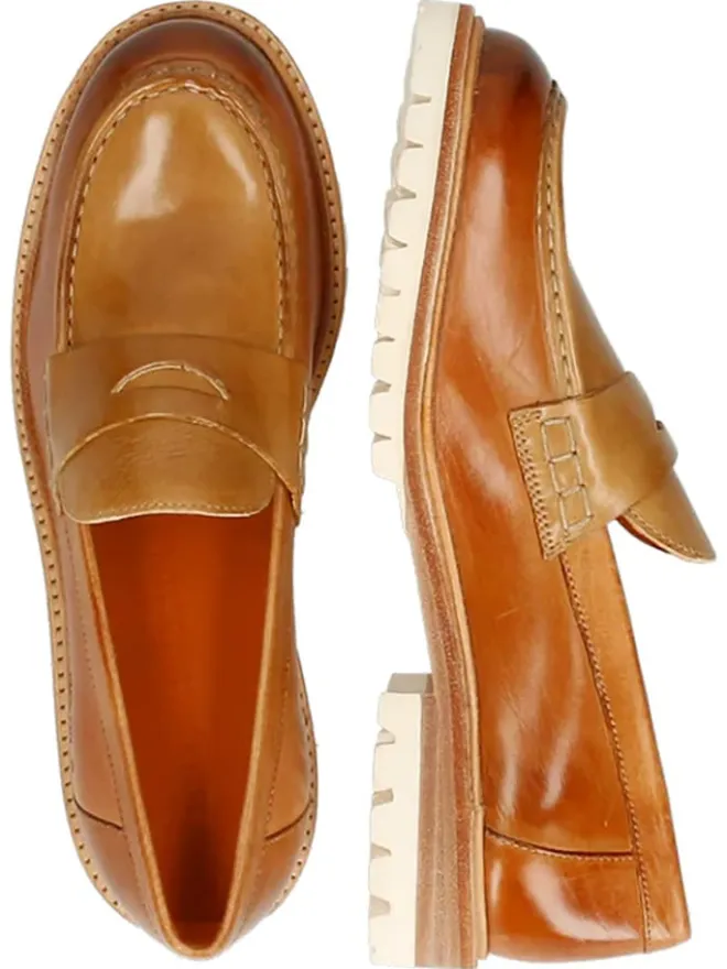 MELVIN & HAMILTON Halbschuhe^Leder-Mokassins "Regine 6" in Hellbraun
