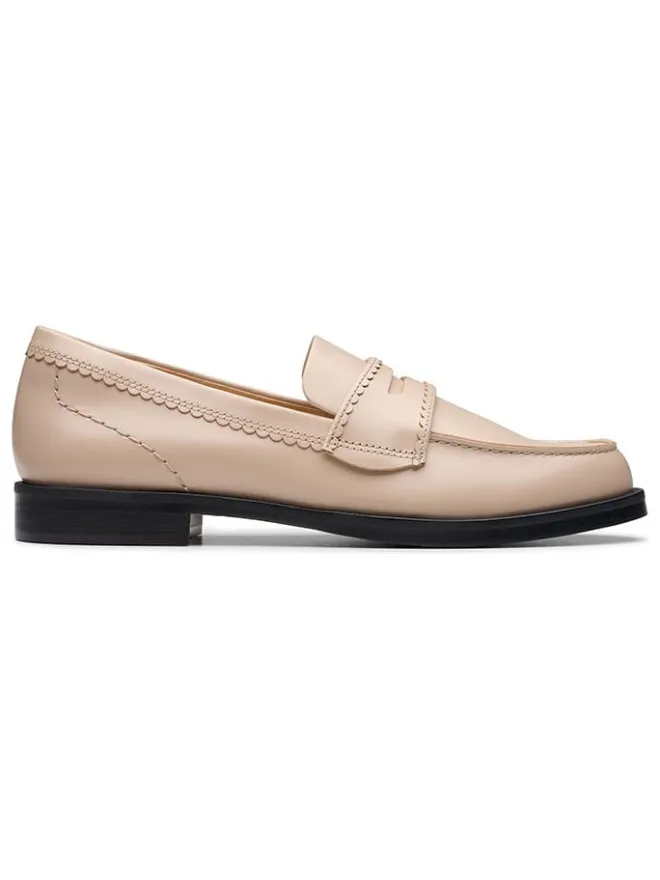 Clarks Halbschuhe^Leder-Mokassins "Straven Edge" in Beige