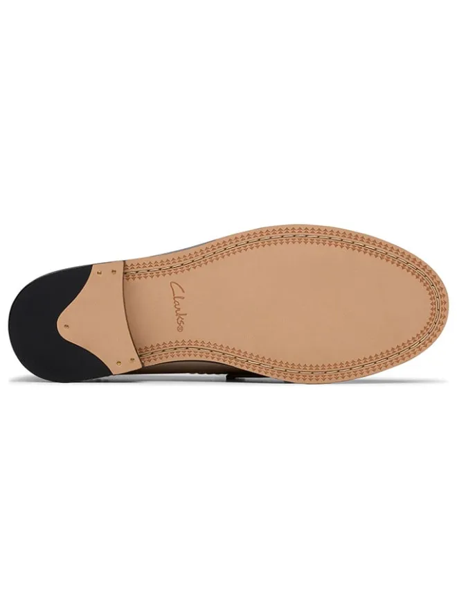 Clarks Halbschuhe^Leder-Mokassins "Straven Edge" in Beige