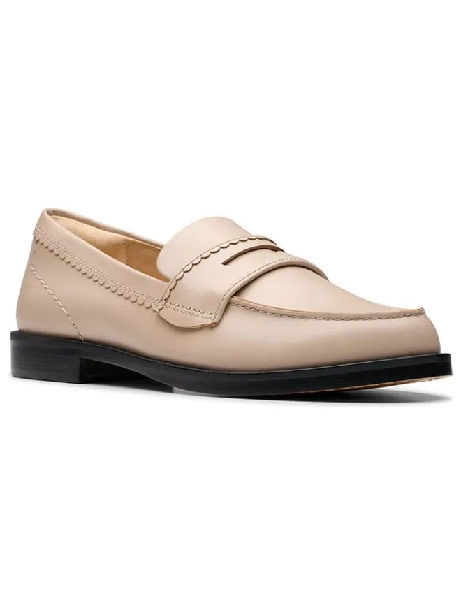 Clarks Halbschuhe^Leder-Mokassins "Straven Edge" in Beige