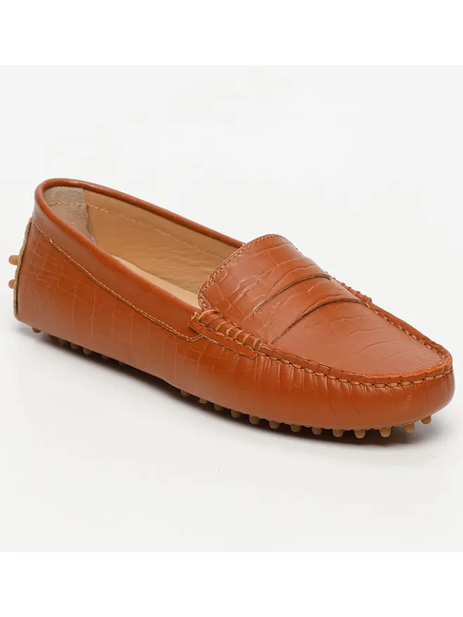 CHARLES & SMITH Halbschuhe^Leder-Mokassins "Thandie" in Orange