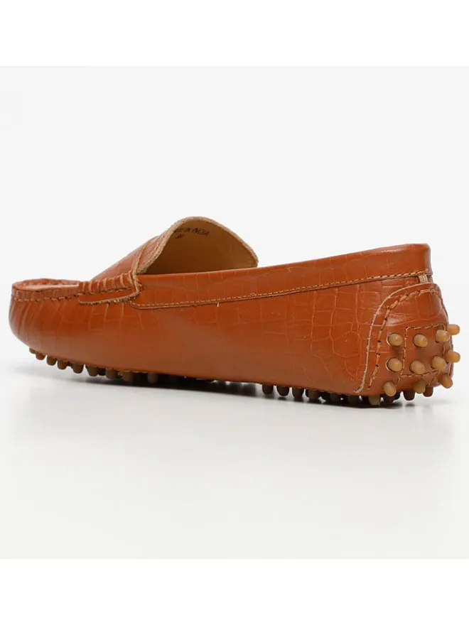 CHARLES & SMITH Halbschuhe^Leder-Mokassins "Thandie" in Orange