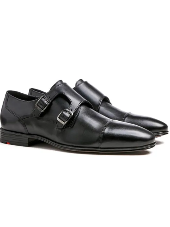 LLOYD Schnürschuhe^Leder-Monkstraps "Mailand" in Schwarz