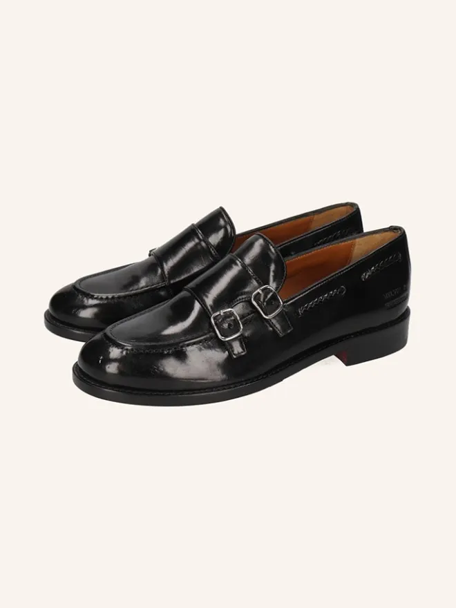 MELVIN & HAMILTON Halbschuhe^Leder-Monkstraps "Regine 22" in Schwarz