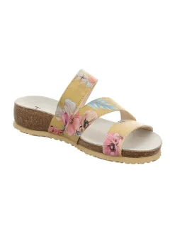 Leder-Pantoletten in Beige><noscript><img width=