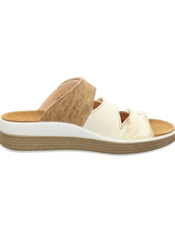 Think! Clogs & Pantoletten^Leder-Pantoletten in Beige/ Weiß