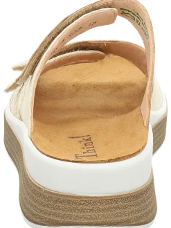 Think! Clogs & Pantoletten^Leder-Pantoletten in Beige/ Weiß