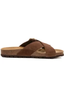 Leder-Pantoletten in Braun>billowy Sale