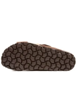 Leder-Pantoletten in Braun><noscript><img width=