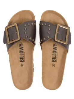 billowy Clogs & Pantoletten^Leder-Pantoletten in Braun