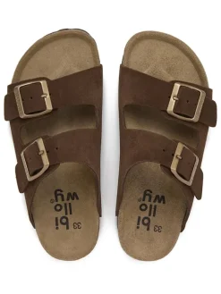 billowy Clogs & Pantoletten·Pantoletten^Leder-Pantoletten in Braun