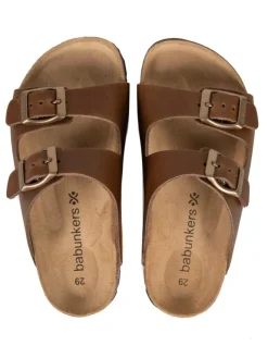 BABUNKERS Family Clogs & Pantoletten·Pantoletten^Leder-Pantoletten in Cognac