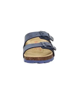 Leder-Pantoletten in Dunkelblau><noscript><img width=