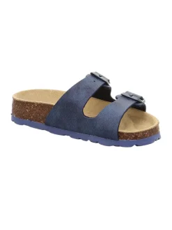 Leder-Pantoletten in Dunkelblau><noscript><img width=