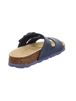 Leder-Pantoletten in Dunkelblau><noscript><img width=