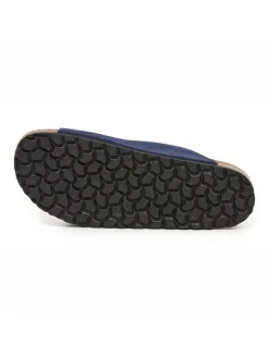 Leder-Pantoletten in Dunkelblau><noscript><img width=
