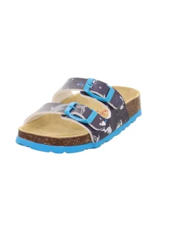 superfit Clogs & Pantoletten·Pantoletten^Leder-Pantoletten in Dunkelblau/ Hellblau