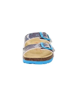 superfit Clogs & Pantoletten·Pantoletten^Leder-Pantoletten in Dunkelblau/ Hellblau