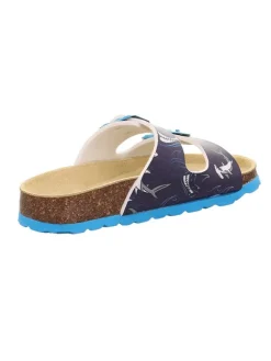 superfit Clogs & Pantoletten·Pantoletten^Leder-Pantoletten in Dunkelblau/ Hellblau
