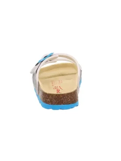 superfit Clogs & Pantoletten·Pantoletten^Leder-Pantoletten in Dunkelblau/ Hellblau